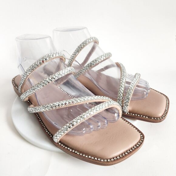 Cushionaire Sandals Size 10 Dressy Flats Comfort Slides Rhinestones Memory Foam - Picture 2 of 13